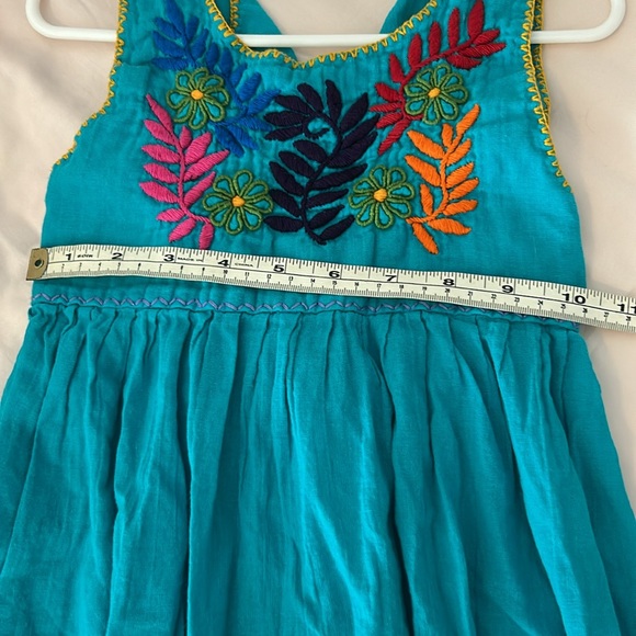 Girls green dress with patterned stitching! - Picture 4 of 5